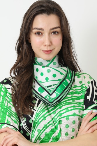 インポート　スカーフ 詳細画像 グリーン/P41