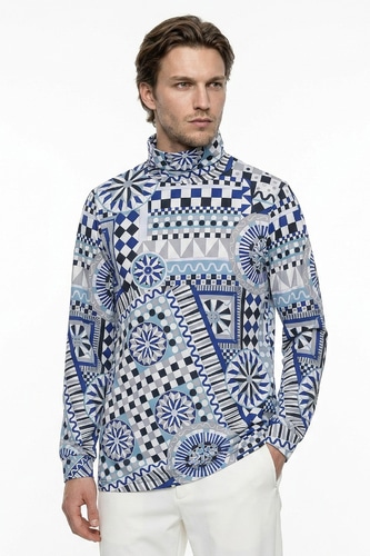 JS 【HOMME】モックネックロングスリーブシャツ